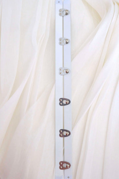 30cm White Busk with Silver Buttons - The Stitch Parlour - The Stitch Parlour