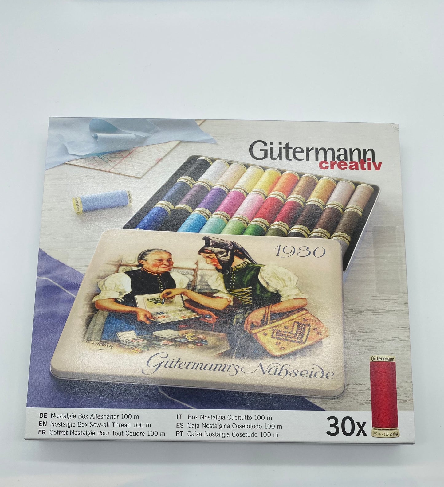 GUTERMANN NOSTALGIC BOX SEW-ALL THREAD 30 100MT - Birch - The Stitch Parlour