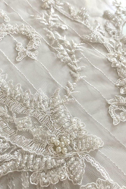 Geometric Beaded Bridal Lace - The Stitch Parlour - The Stitch Parlour